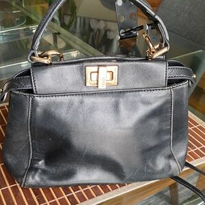 Elegant Black Leather Handbag